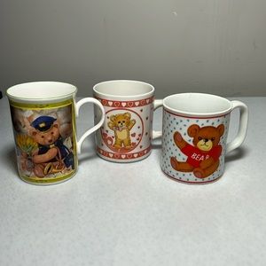 Vintage Bear Themed Mug Assortment 3 Items
